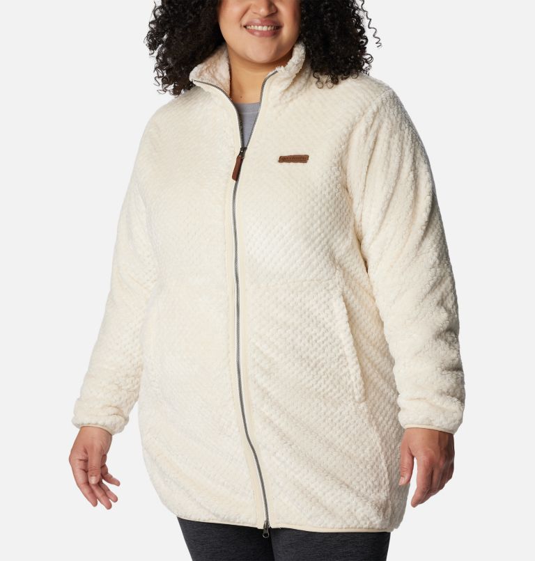 Women's Fire Side Long Full Zip Fleece Jacket - Plus Size, Color: Chalk, image 1