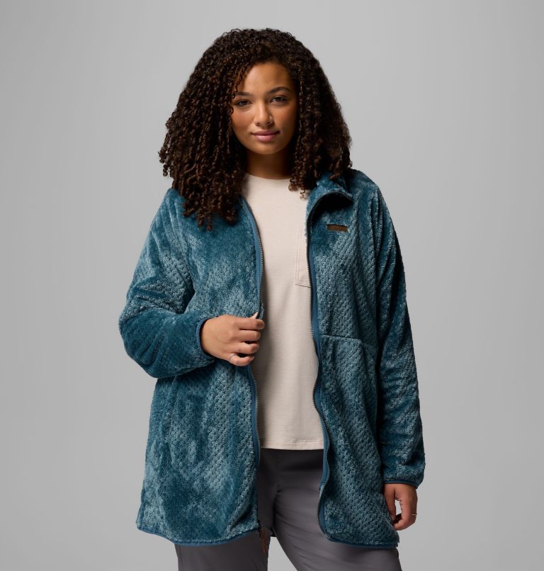 Women's Fire Side Long Full Zip Fleece Jacket - Plus Size, Color: Everblue, image 5