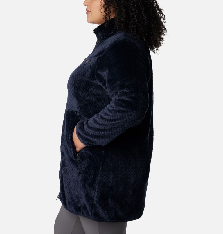 Thumbnail: Manteau polaire avec fermeture éclair pleine longueur long Fireside pour femmes – Grandes tailles, Color: Dark Nocturnal, image 3