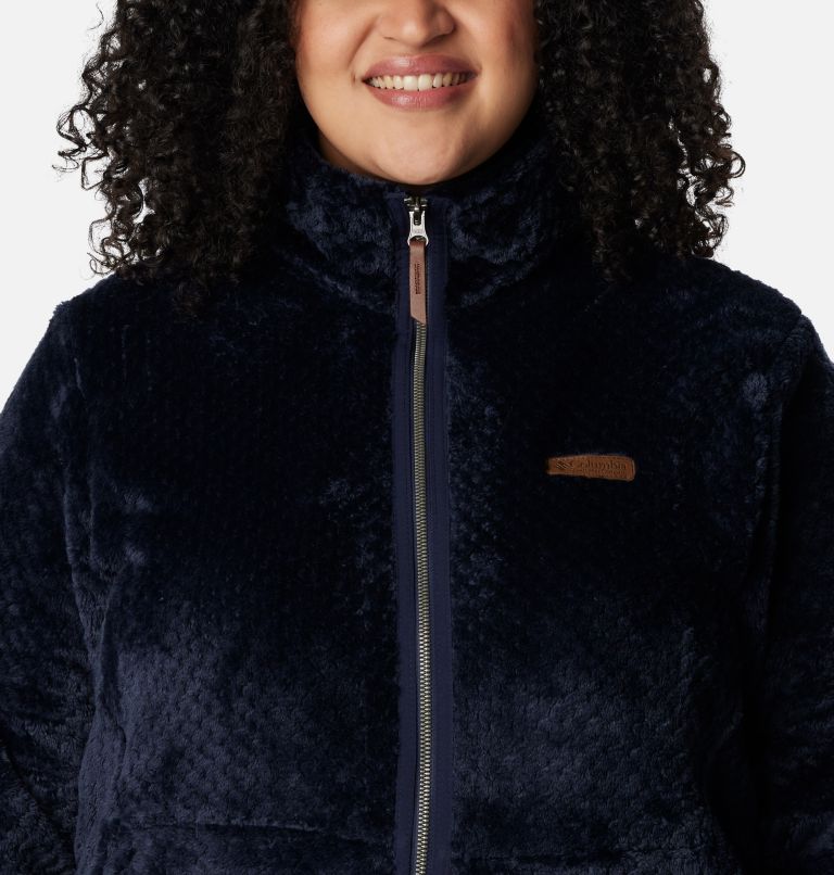 Thumbnail: Women's Fire Side Long Full Zip Fleece Jacket - Plus Size, Color: Dark Nocturnal, image 4
