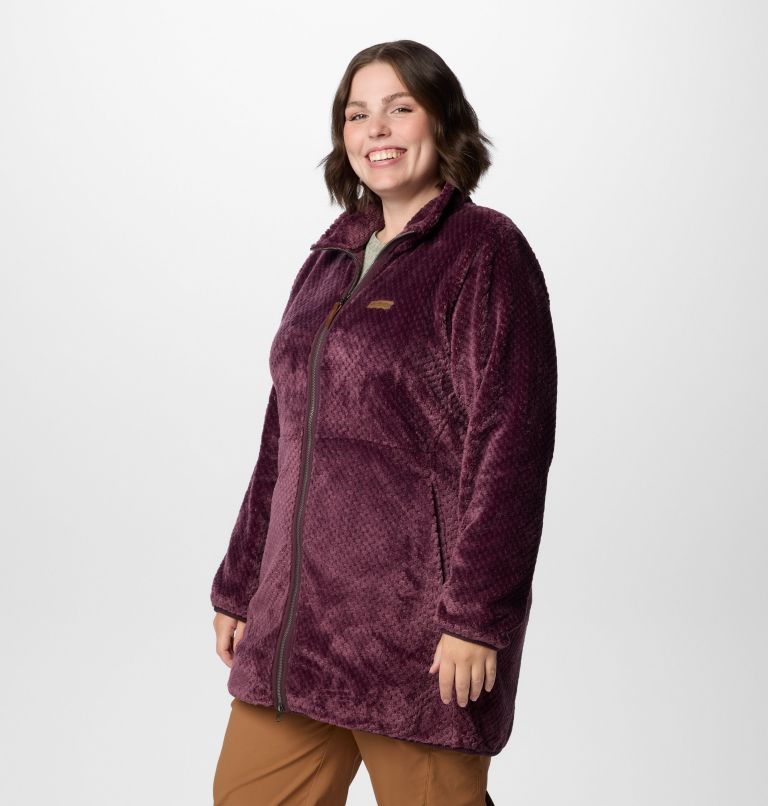 Women's Fire Side Long Full Zip Fleece Jacket - Plus Size, Color: Moonvista, image 4