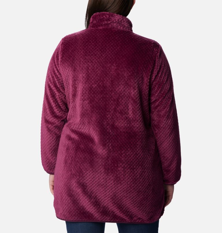 Women's Fire Side Long Full Zip Fleece Jacket - Plus Size, Color: Marionberry, image 2