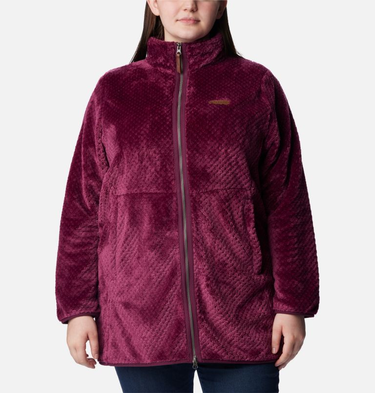 Women's Fire Side Long Full Zip Fleece Jacket - Plus Size, Color: Marionberry, image 1