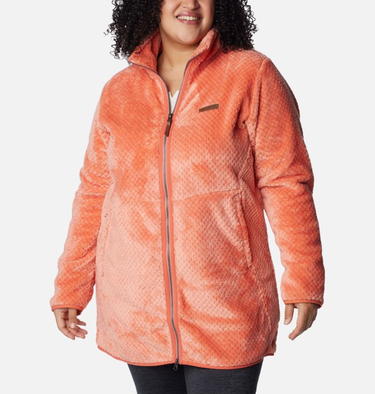 Women's Fire Side Long Full Zip Fleece Jacket - Plus Size, Color: Faded Peach, image 1
