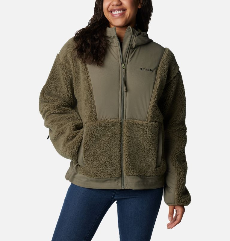 Columbia Hakatai Full Forro polar, Mujer, Talla: Small, Stone Green