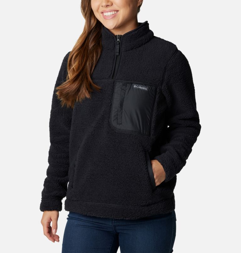 Black sherpa pullover women's online