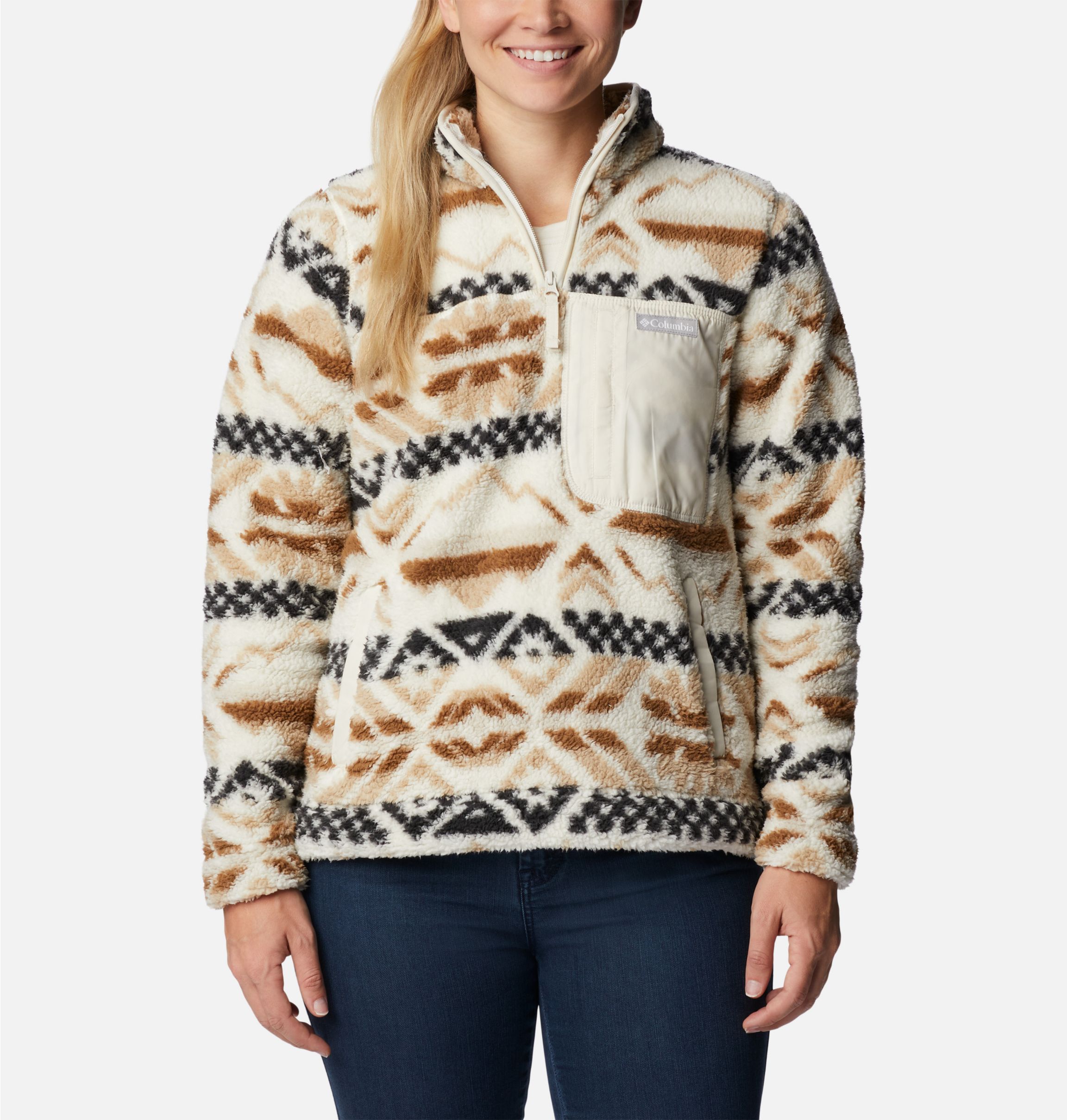 Jersey de forro polar sherpa con un cuarto de cremallera West Bend