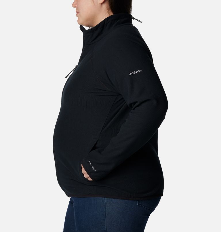 Thumbnail: Women's Back Beauty Full Zip Jacket - Plus Size, Color: Black, image 3