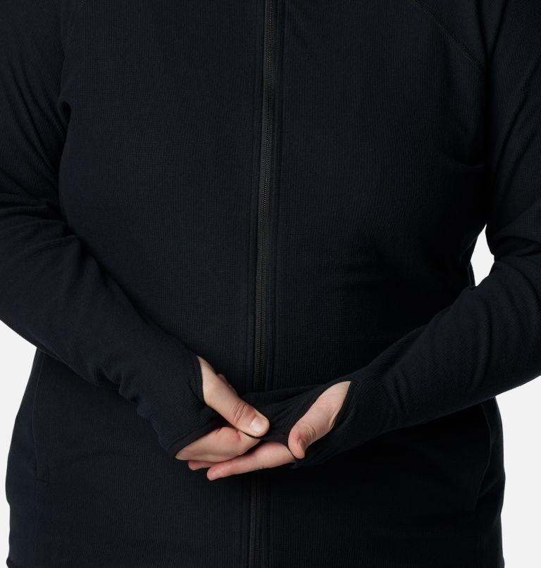 Thumbnail: Women's Back Beauty Full Zip Jacket - Plus Size, Color: Black, image 7