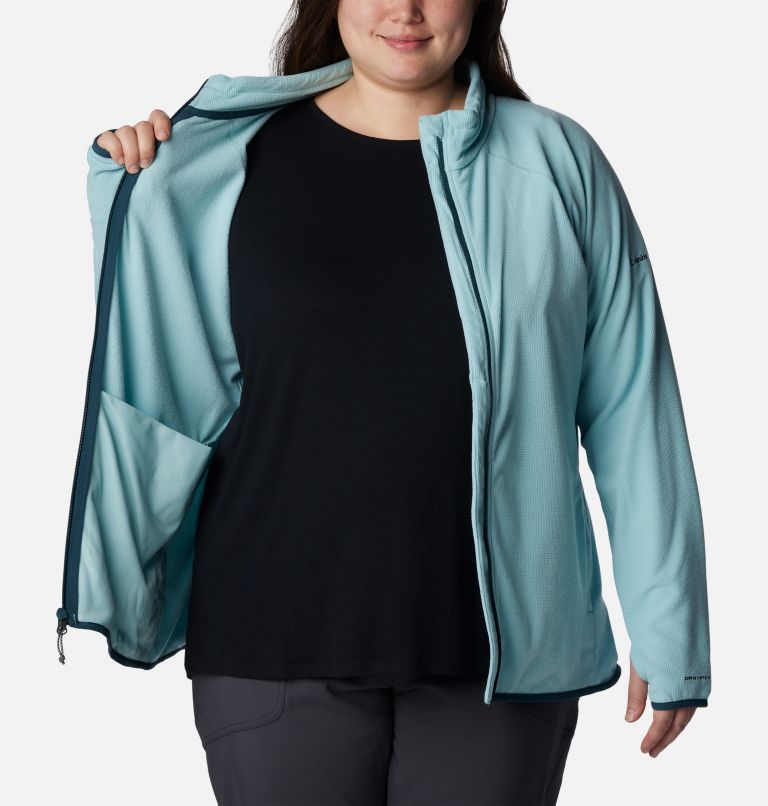 Women's Back Beauty Full Zip Jacket - Plus Size, Color: Aqua Haze, image 6