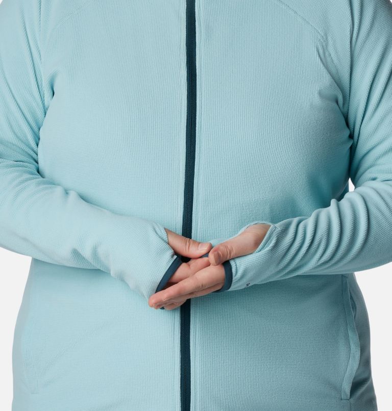 Women's Back Beauty Full Zip Jacket - Plus Size, Color: Aqua Haze, image 7