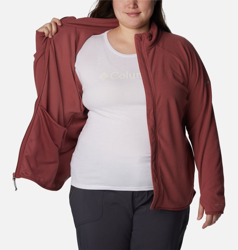 Women's Back Beauty Full Zip Jacket - Plus Size, Color: Beetroot, image 6