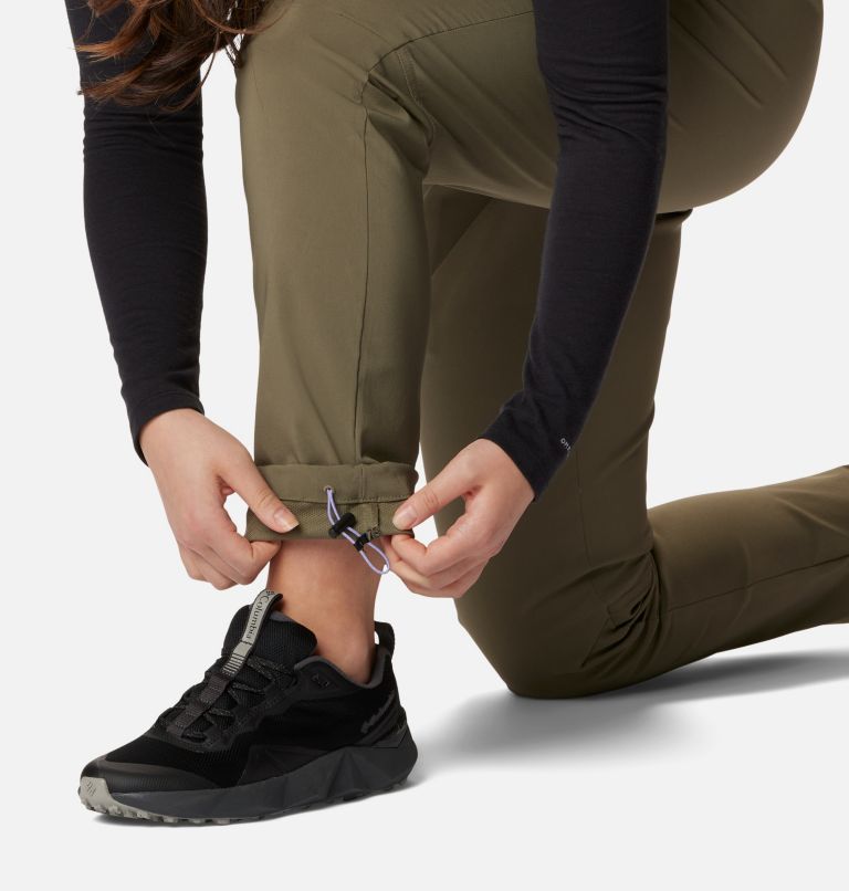 Women's Back Beauty Softshell Pants, Color: Stone Green, image 7