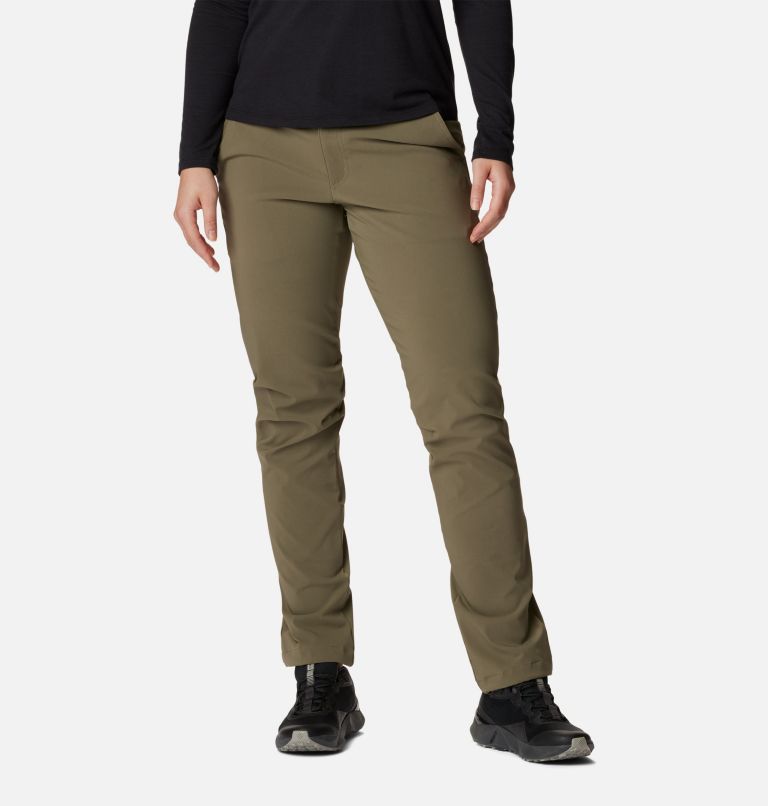 Women's Back Beauty Softshell Pants, Color: Stone Green, image 1