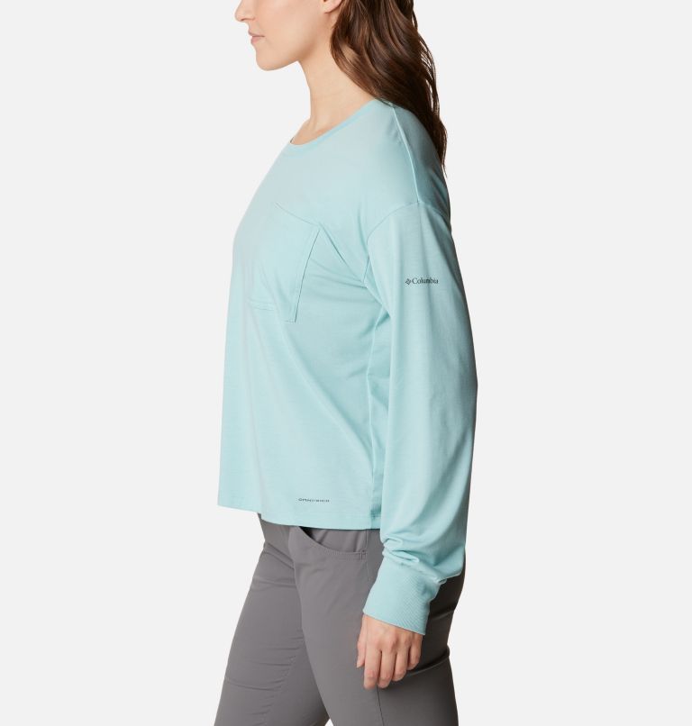 Women's Boundless Trek Long Sleeve Shirt, Color: Aqua Haze, image 3