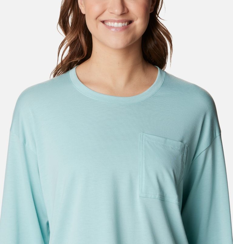 Women's Boundless Trek Long Sleeve Shirt, Color: Aqua Haze, image 4