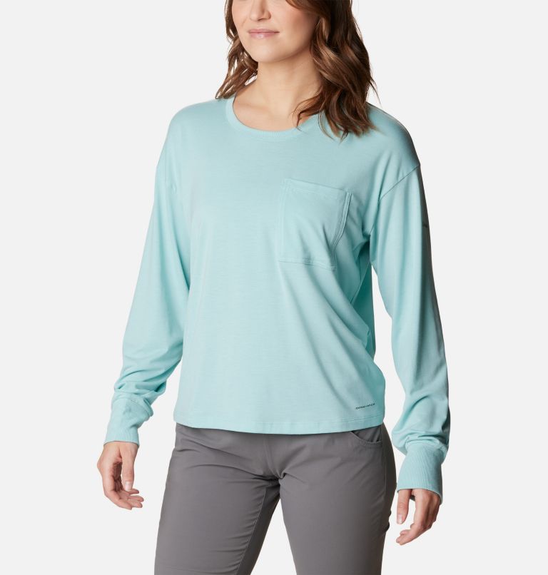 Women's Boundless Trek Long Sleeve Shirt, Color: Aqua Haze, image 5