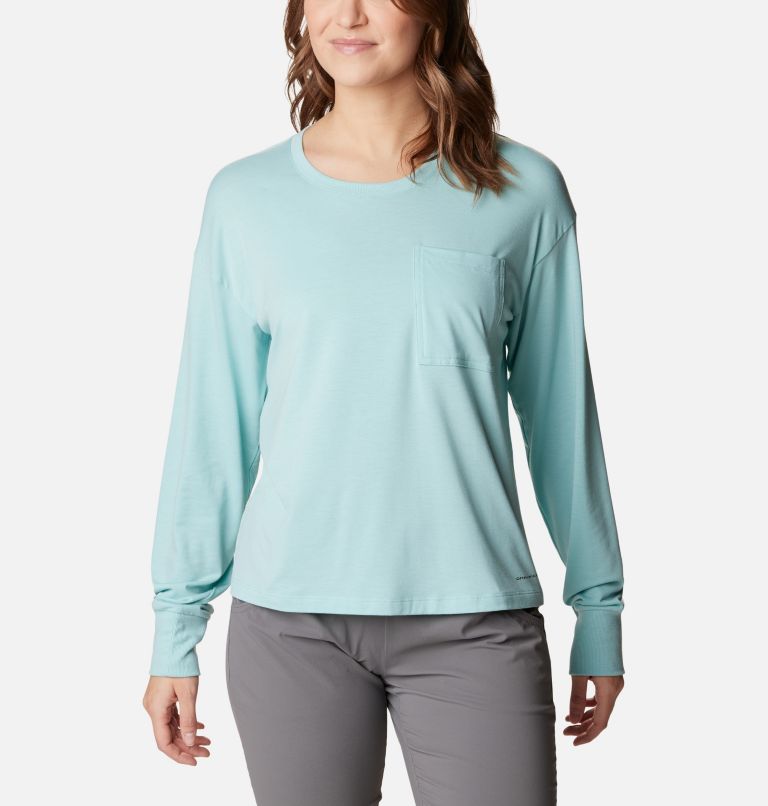 Thumbnail: Women's Boundless Trek Long Sleeve Shirt, Color: Aqua Haze, image 1