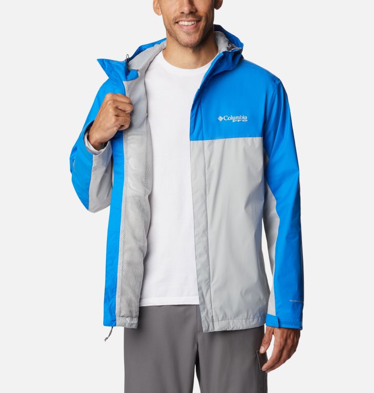 Men's PFG Storm II Jacket, Color: Hyper Blue, Cool Grey, image 5
