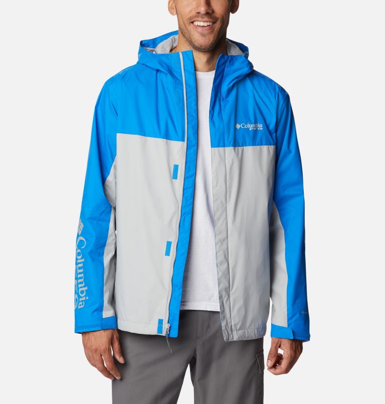 Men's PFG Storm II Jacket, Color: Hyper Blue, Cool Grey, image 8