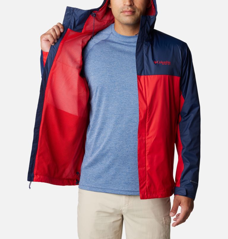 Men's PFG Storm II Jacket, Color: Collegiate Navy, Red Spark, image 5