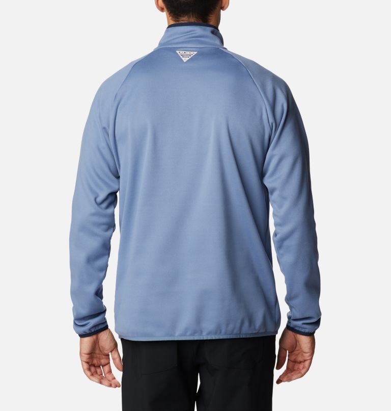 Thumbnail: Men's PFG Terminal Fleece Quarter Zip Pullover, Color: Bluestone, Collegiate Navy, image 2
