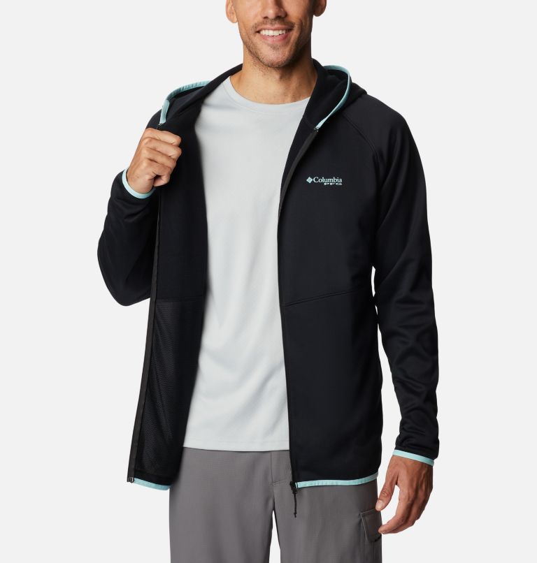 Men's PFG Terminal Fleece Hoodie, Color: Black, Gulf Stream, image 5