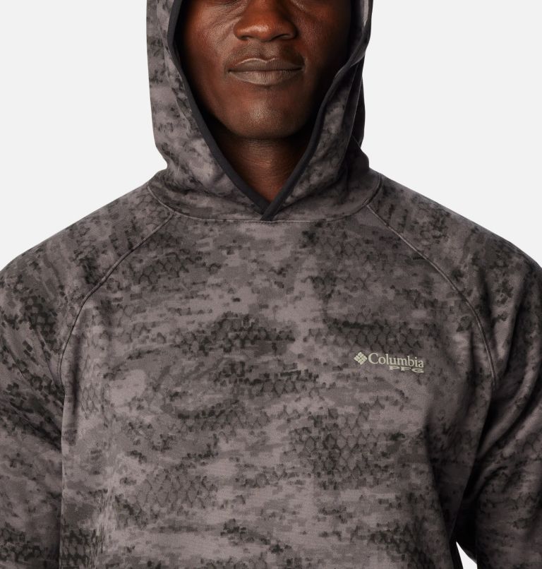 Thumbnail: Men's PFG Super Terminal Fleece Hoodie, Color: Black PFG Camo, City Grey, image 4