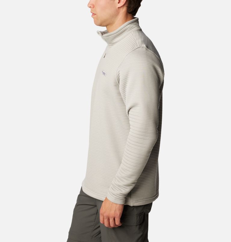 Men's PFG Bonefish Quarter Zip Pullover, Color: Cool Grey, image 3