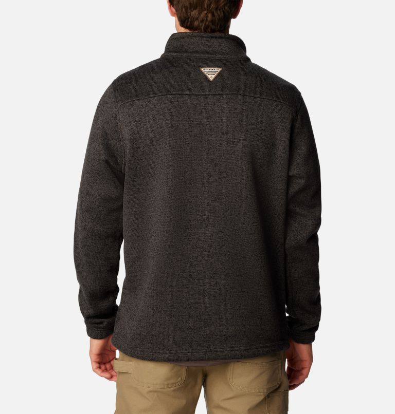 Thumbnail: Men's PHG Bucktail Quarter Zip Pullover, Color: Black Heather, Realtree Edge, image 2