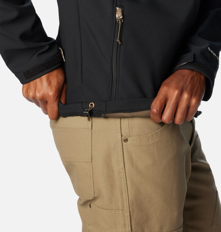 Thumbnail: Men's PHG Ascender Softshell Hooded Jacket, Color: Black, Realtree Edge, image 7