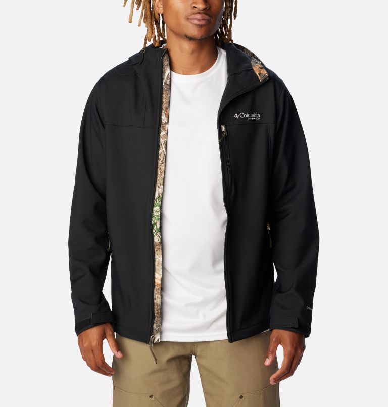 Men's PHG Ascender Softshell Hooded Jacket, Color: Black, Realtree Edge, image 8
