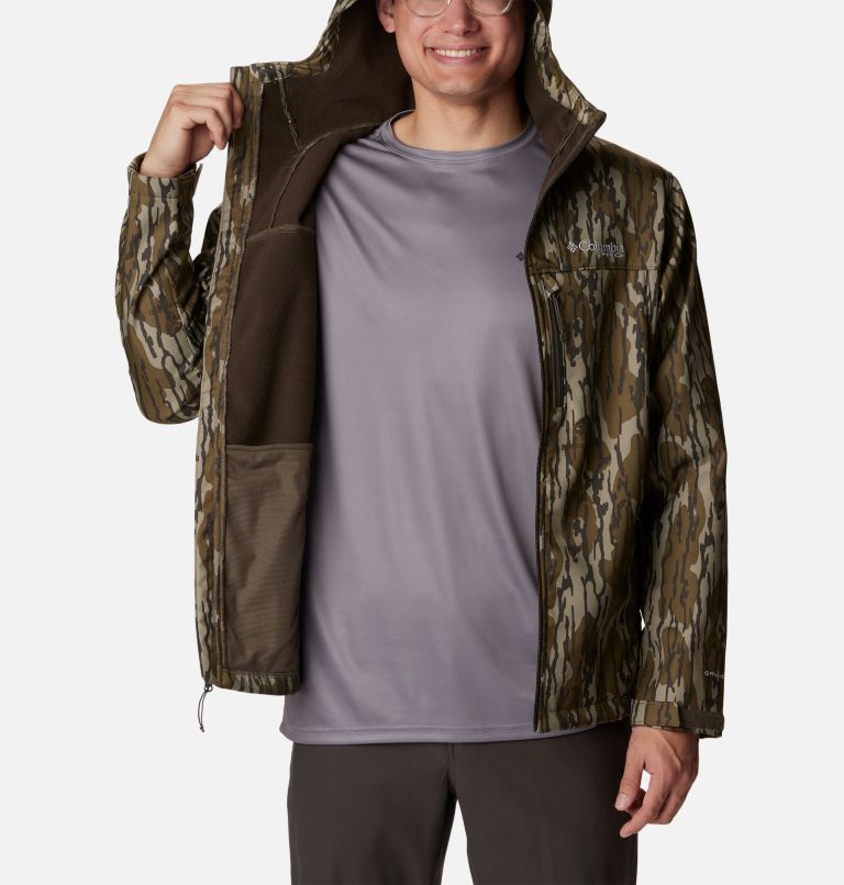 Thumbnail: Men's PHG Ascender Softshell Hooded Jacket, Color: Mossy Oak Bottomland, image 5