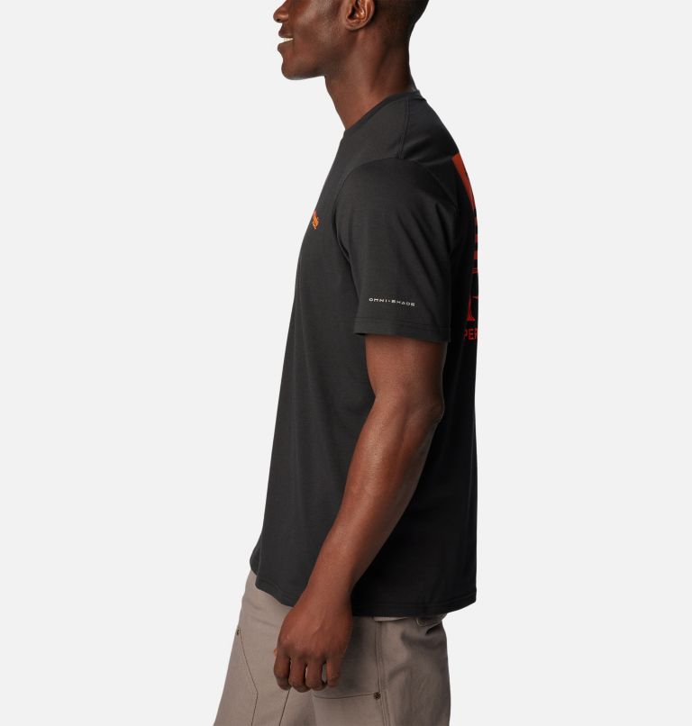 Men's PHG Seasonal Short Sleeve Tech T-Shirt, Color: Black, Blaze Buck Star, image 3