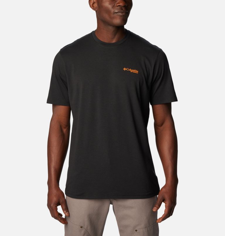 Thumbnail: Men's PHG Seasonal Short Sleeve Tech T-Shirt, Color: Black, Blaze Buck Star, image 2
