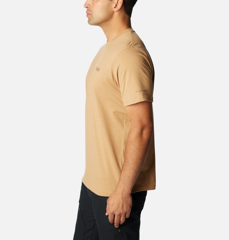 Thumbnail: Men's PHG Seasonal Short Sleeve Tech T-Shirt, Color: Sahara, Red Rocks Duck Star, image 3