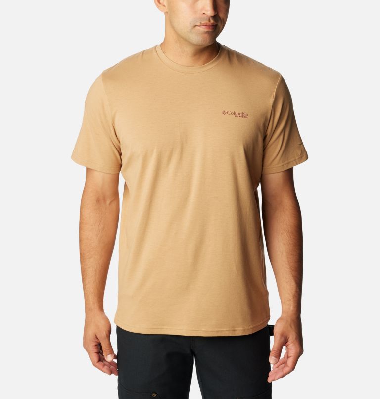 Men's PHG Seasonal Short Sleeve Tech T-Shirt, Color: Sahara, Red Rocks Duck Star, image 2