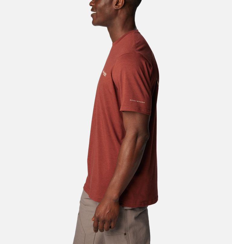 Thumbnail: Men's PHG Seasonal Short Sleeve Tech T-Shirt, Color: Red Rocks, Dark Stone Dog Graphic, image 3