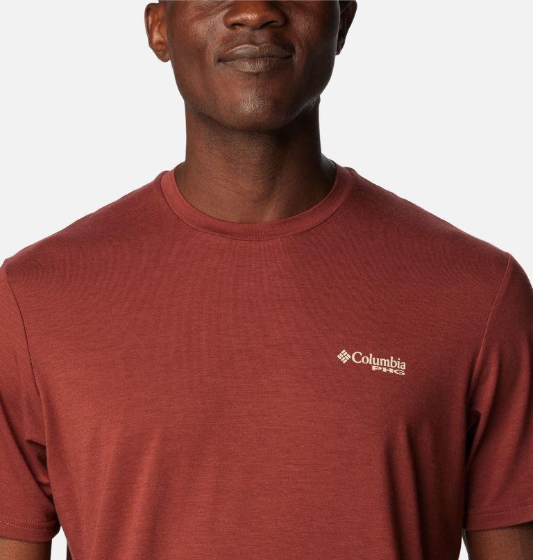 Men's PHG Seasonal Short Sleeve Tech T-Shirt, Color: Red Rocks, Dark Stone Dog Graphic, image 4