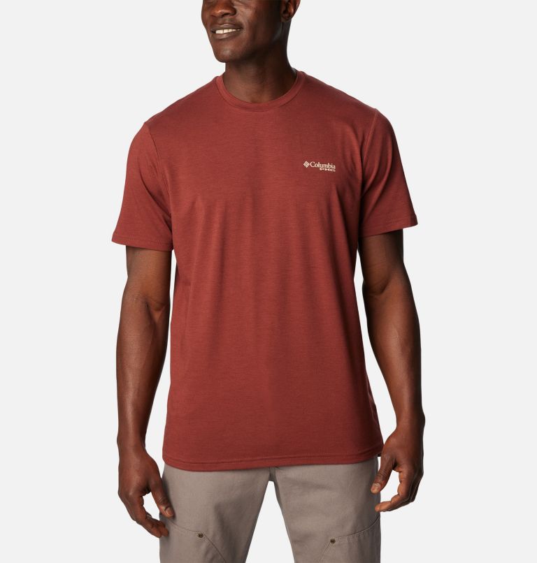 Men's PHG Seasonal Short Sleeve Tech T-Shirt, Color: Red Rocks, Dark Stone Dog Graphic, image 2