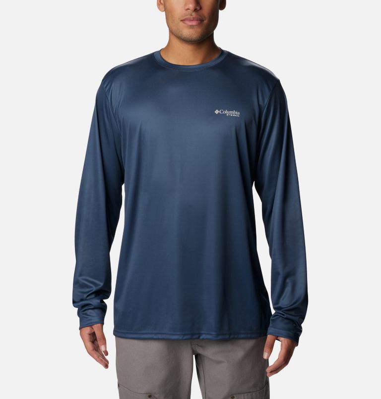 Thumbnail: Men's PHG Terminal Shot Camo Triangle Long Sleeve Shirt, Color: Zinc, MO Bottomland Waterfowl, image 1