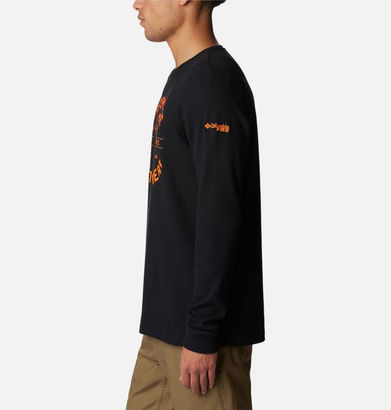 Men's PHG Built For It Waffle Long Sleeve Shirt, Color: Black, Blaze Buck, image 3