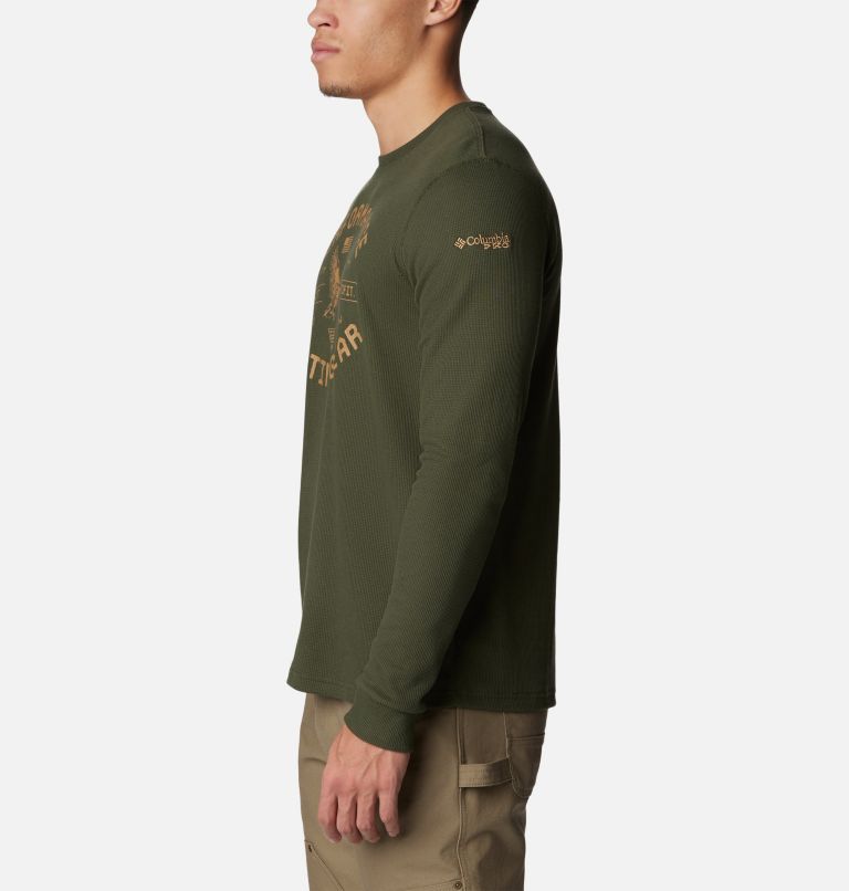 Thumbnail: Men's PHG Built For It Waffle Long Sleeve Shirt, Color: Surplus Green, Sahara Duck, image 3