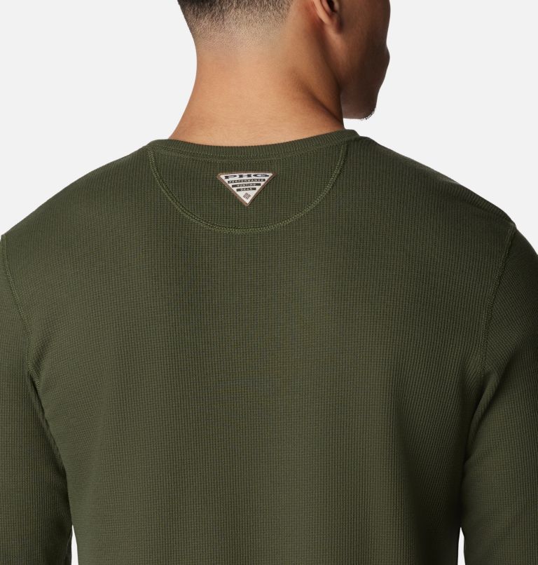 Men's PHG Built For It Waffle Long Sleeve Shirt, Color: Surplus Green, Sahara Duck, image 5