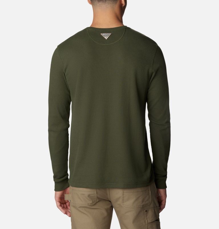 Thumbnail: Men's PHG Built For It Waffle Long Sleeve Shirt, Color: Surplus Green, Sahara Duck, image 2