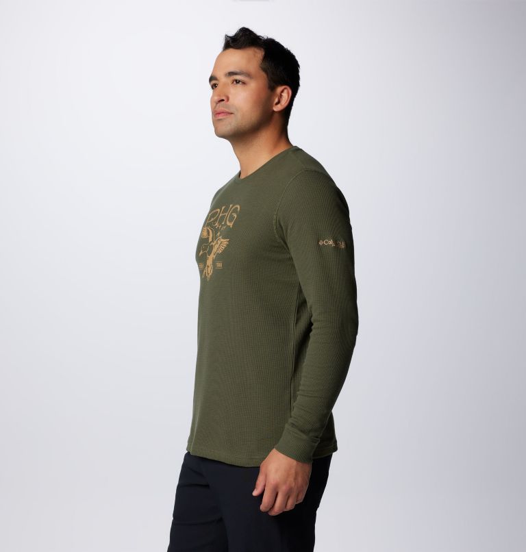Men's PHG Built For It Waffle Long Sleeve Shirt, Color: Surplus Green, Busted Duck, image 4