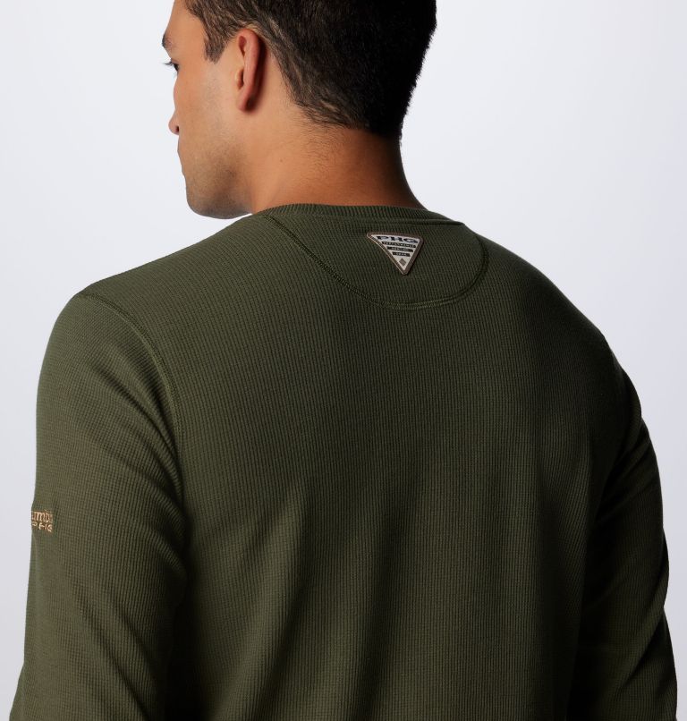 Men's PHG Built For It Waffle Long Sleeve Shirt, Color: Surplus Green, Busted Duck, image 6