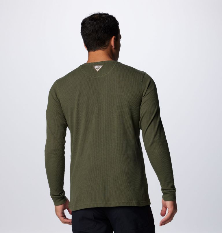 Men's PHG Built For It Waffle Long Sleeve Shirt, Color: Surplus Green, Busted Duck, image 2