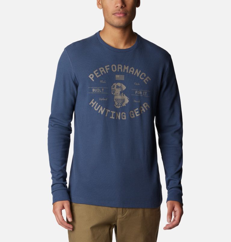 Men's PHG Built For It Waffle Long Sleeve Shirt, Color: Zinc, Iron Dog, image 1