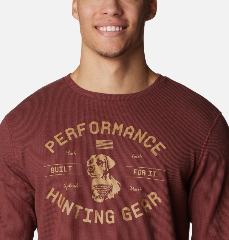 Men's PHG Built For It Waffle Long Sleeve Shirt, Color: Red Rocks, Sahara Dog, image 4